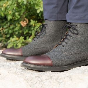 Mens Taft Jack Boot. Size 41 US 8.5  Color:Grey/Oxblood.| Taft Boots, Taft Shoes